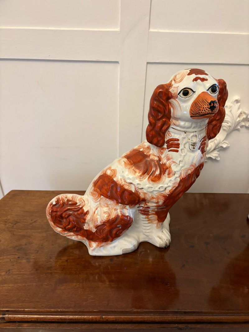 Large Pair of Antique Victorian Quality Staffordshire Dogs - Image 9